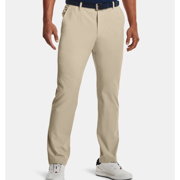 Under Armour Mens Size 40x30 UA Tech Gold Pants Stretch Straight Khaki Chino NEW - Picture 1 of 12